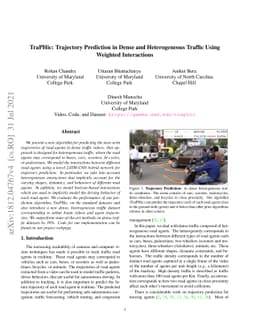 TraPHic: Trajectory Prediction in Dense and Heterogeneous Traffic Using
  Weighted Interactions