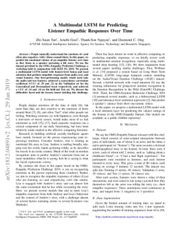 A Multimodal LSTM for Predicting Listener Empathic Responses Over Time