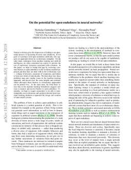 On the potential for open-endedness in neural networks
