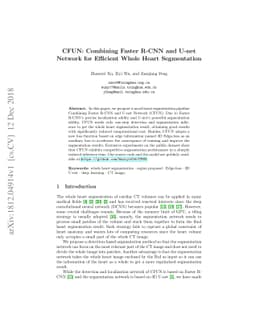 CFUN: Combining Faster R-CNN and U-net Network for Efficient Whole Heart
  Segmentation