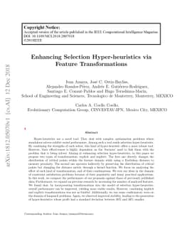 Enhancing Selection Hyper-heuristics via Feature Transformations