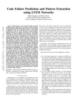 Code Failure Prediction and Pattern Extraction using LSTM Networks