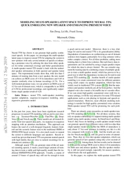 Modeling Multi-speaker Latent Space to Improve Neural TTS: Quick
  Enrolling New Speaker and Enhancing Premium Voice