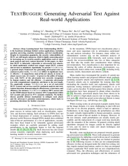 TextBugger: Generating Adversarial Text Against Real-world Applications