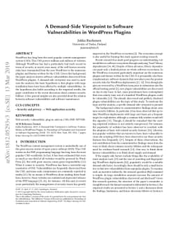 A Demand-Side Viewpoint to Software Vulnerabilities in WordPress Plugins