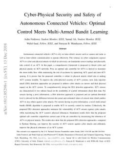 Cyber-Physical Security and Safety of Autonomous Connected Vehicles:
  Optimal Control Meets Multi-Armed Bandit Learning