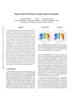 Human Motion Prediction via Spatio-Temporal Inpainting
