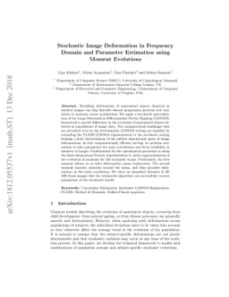 Stochastic Image Deformation in Frequency Domain and Parameter
  Estimation using Moment Evolutions