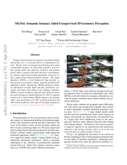 SIGNet: Semantic Instance Aided Unsupervised 3D Geometry Perception