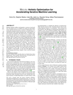 Helix: Holistic Optimization for Accelerating Iterative Machine Learning