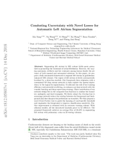 Combating Uncertainty with Novel Losses for Automatic Left Atrium
  Segmentation