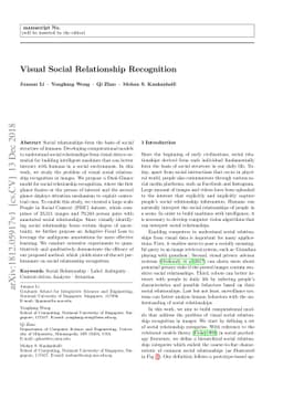 Visual Social Relationship Recognition