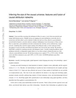 Inferring the size of the causal universe: features and fusion of causal
  attribution networks