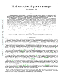 Block encryption of quantum messages