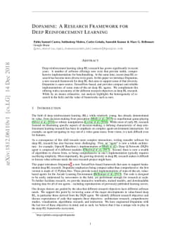 Dopamine: A Research Framework for Deep Reinforcement Learning