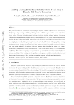 Can Deep Learning Predict Risky Retail Investors? A Case Study in
  Financial Risk Behavior Forecasting