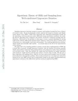 Algorithmic Theory of ODEs and Sampling from Well-conditioned Logconcave
  Densities