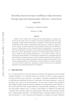 Extending classical surrogate modelling to high-dimensions through
  supervised dimensionality reduction: a data-driven approach