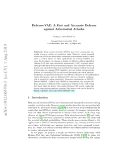 Defense-VAE: A Fast and Accurate Defense against Adversarial Attacks
