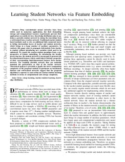 Learning Student Networks via Feature Embedding