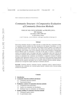 Community structure: A comparative evaluation of community detection
  methods