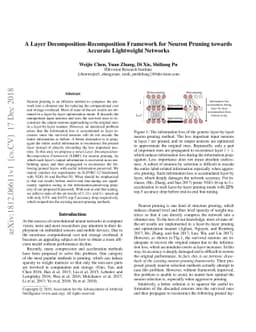 A Layer Decomposition-Recomposition Framework for Neuron Pruning towards
  Accurate Lightweight Networks