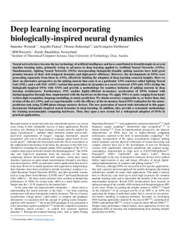 Deep learning incorporating biologically-inspired neural dynamics