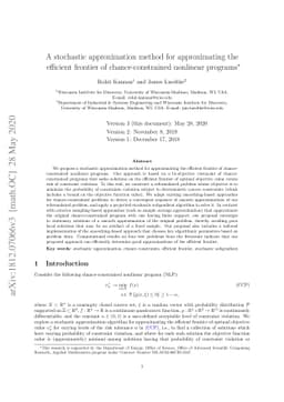 A stochastic approximation method for approximating the efficient
  frontier of chance-constrained nonlinear programs