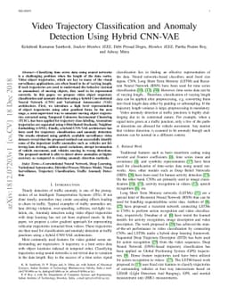 Video Trajectory Classification and Anomaly Detection Using Hybrid
  CNN-VAE