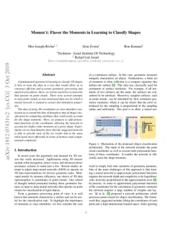 Momen(e)t: Flavor the Moments in Learning to Classify Shapes