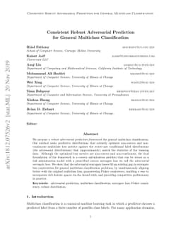 Consistent Robust Adversarial Prediction for General Multiclass
  Classification