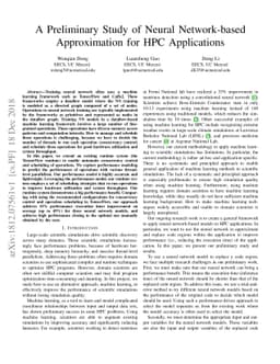 A Preliminary Study of Neural Network-based Approximation for HPC
  Applications