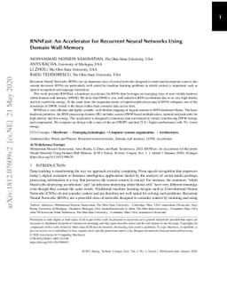 RNNFast: An Accelerator for Recurrent Neural Networks Using Domain Wall
  Memory