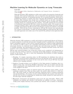 Machine Learning for Molecular Dynamics on Long Timescales