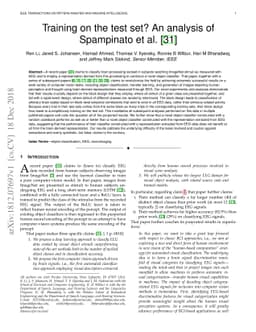 Training on the test set? An analysis of Spampinato et al. [31]