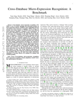 Cross-Database Micro-Expression Recognition: A Benchmark