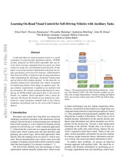 Learning On-Road Visual Control for Self-Driving Vehicles with Auxiliary
  Tasks