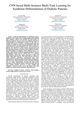 CNN based Multi-Instance Multi-Task Learning for Syndrome
  Differentiation of Diabetic Patients