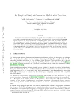 An Empirical Study of Generative Models with Encoders