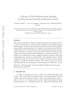 A Review of Meta-Reinforcement Learning for Deep Neural Networks
  Architecture Search