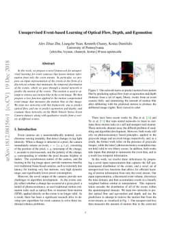Unsupervised Event-based Learning of Optical Flow, Depth, and Egomotion
