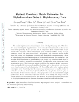 Optimal covariance matrix estimation for high-dimensional noise in
  high-frequency data
