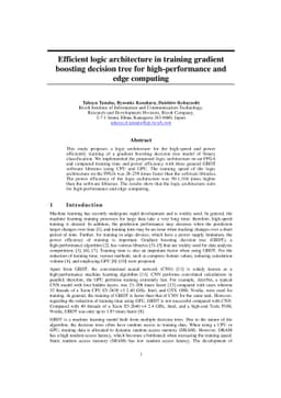 Efficient logic architecture in training gradient boosting decision tree
  for high-performance and edge computing