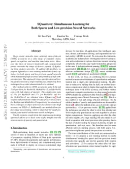 SQuantizer: Simultaneous Learning for Both Sparse and Low-precision
  Neural Networks
