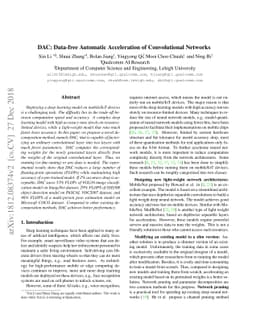 DAC: Data-free Automatic Acceleration of Convolutional Networks