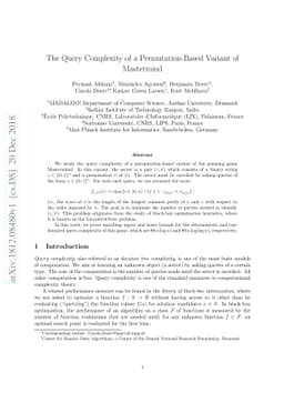 The Query Complexity of a Permutation-Based Variant of Mastermind