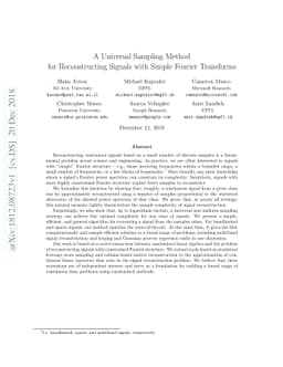 A Universal Sampling Method for Reconstructing Signals with Simple
  Fourier Transforms