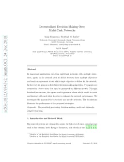 Decentralized Decision-Making Over Multi-Task Networks