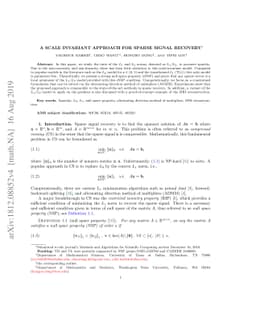 A Scale Invariant Approach for Sparse Signal Recovery