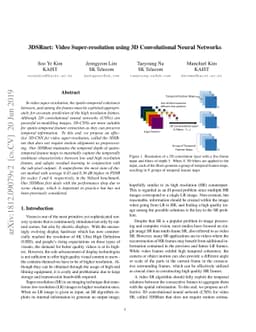 3DSRnet: Video Super-resolution using 3D Convolutional Neural Networks